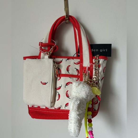 Madden Girl Handbags - Viral Madden Girl Red Chili Tote Bag with charms